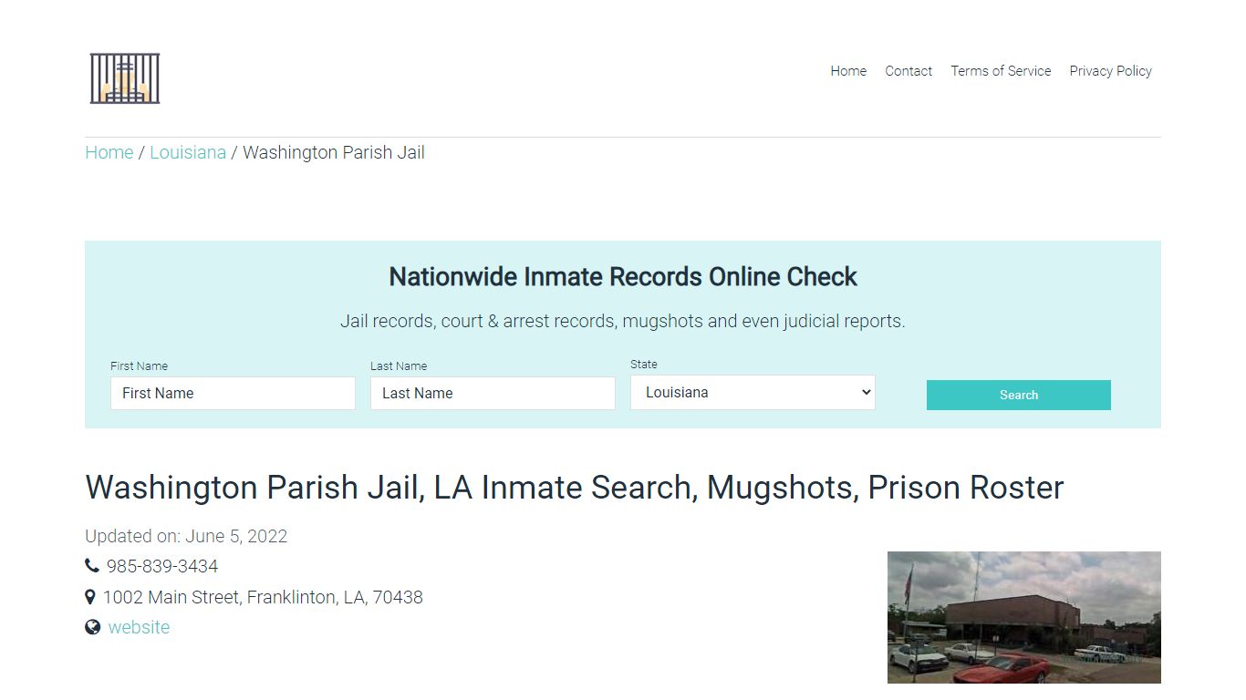 Washington Parish Jail, LA Inmate Search, Mugshots, Prison ...